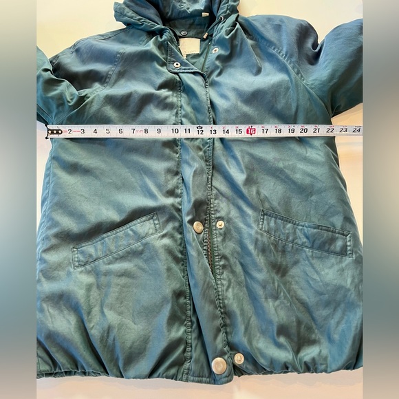 London Fog Vintage Green Coat Puffer Pockets Women’s Small Dark Sage - Picture 13 of 15